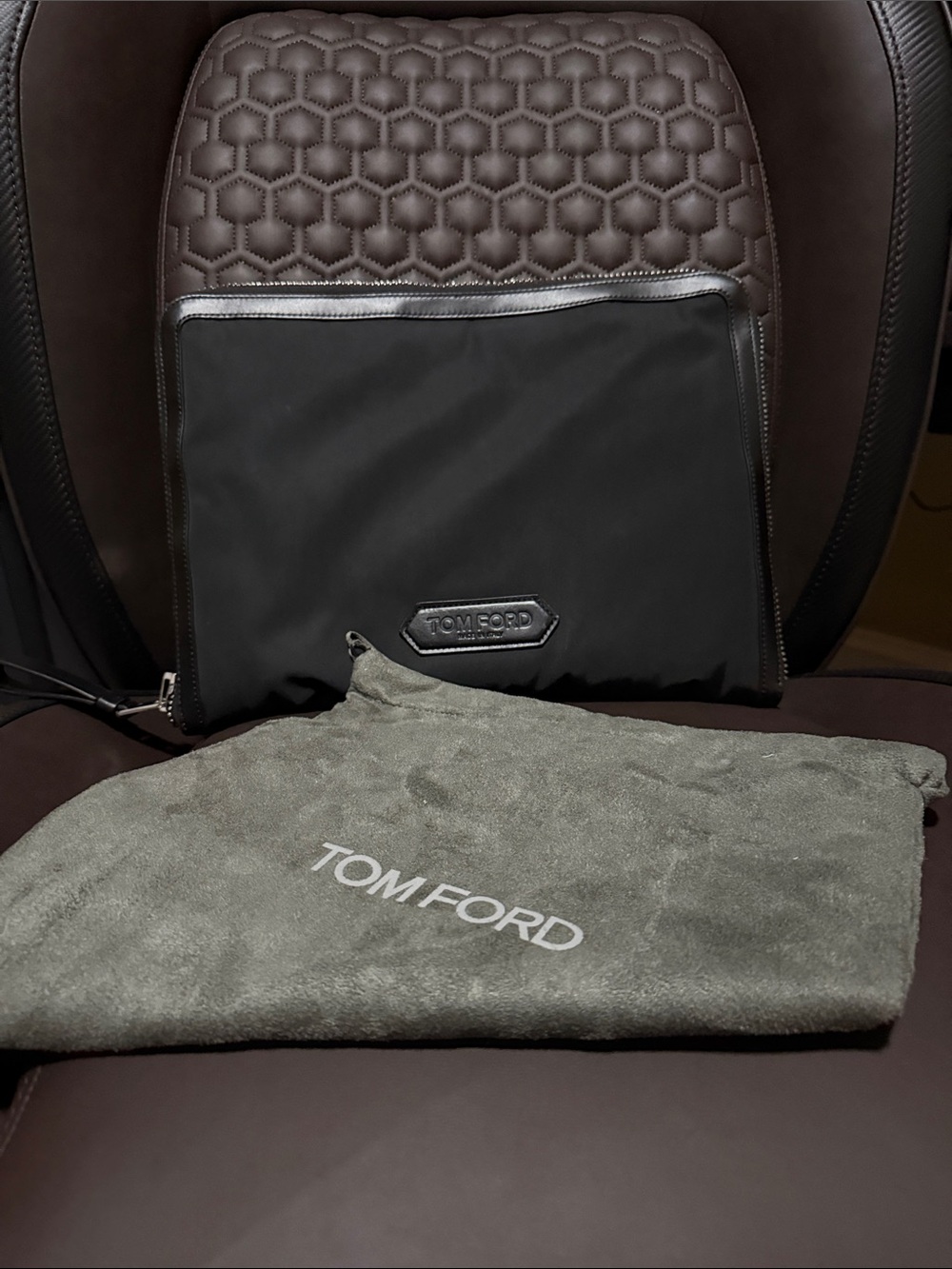 Tom Ford Black Nylon & Dark Gray Travel Pouch
